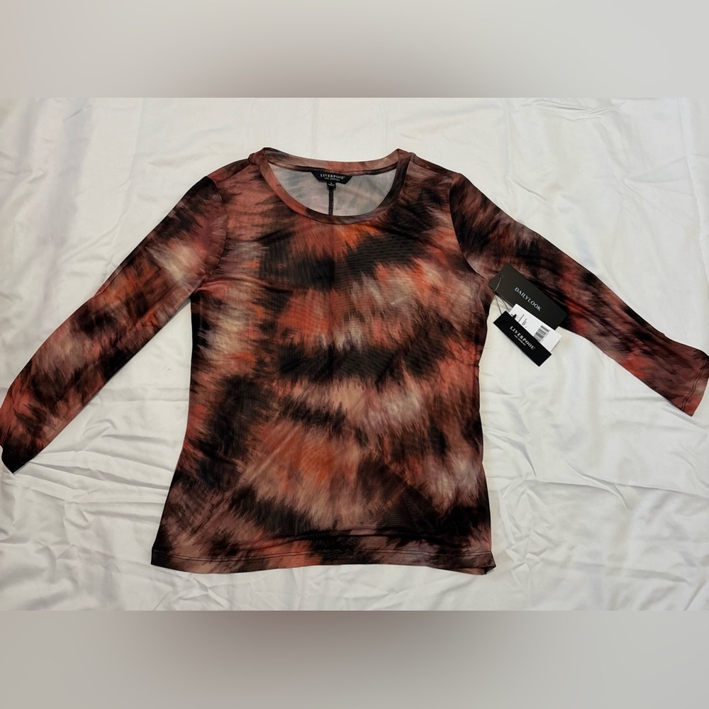 Daily Paper Orange and Pink Fitted 3/4 Sleeve Blouse